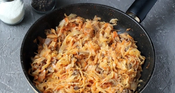 Cabbage stewed with oyster mushrooms: step by step cooking recipes