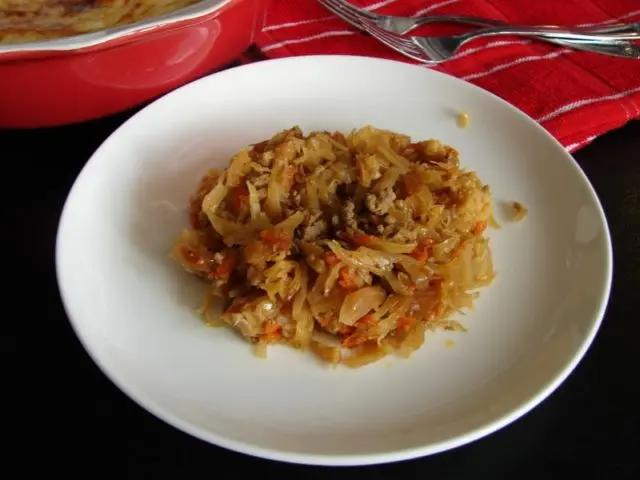 Cabbage stewed with oyster mushrooms: step by step cooking recipes