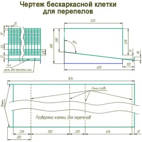 Cage dimensions for laying hens + drawings