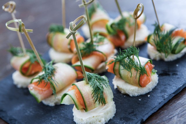 Canape with salmon on skewers and without: 17 recipes for original snacks with photos