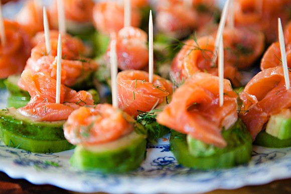 Canape with salmon on skewers and without: 17 recipes for original snacks with photos