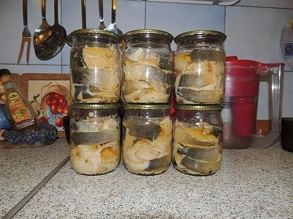 Canned fish for the winter at home