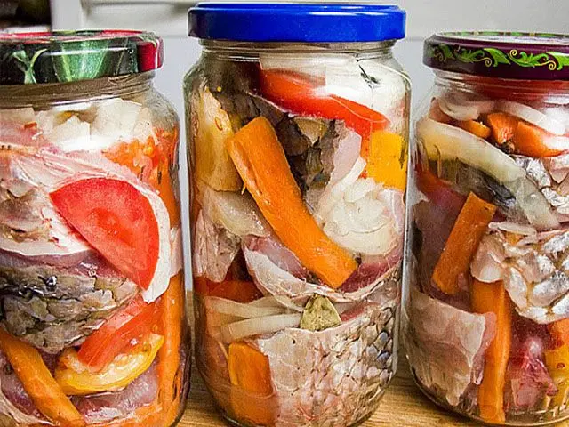 Canned fish for the winter at home