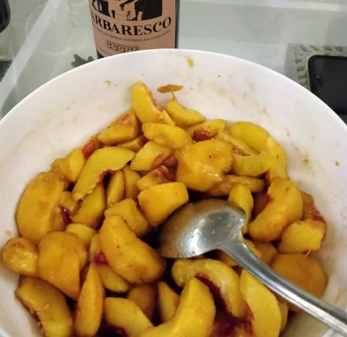 Canned peaches in syrup for the winter