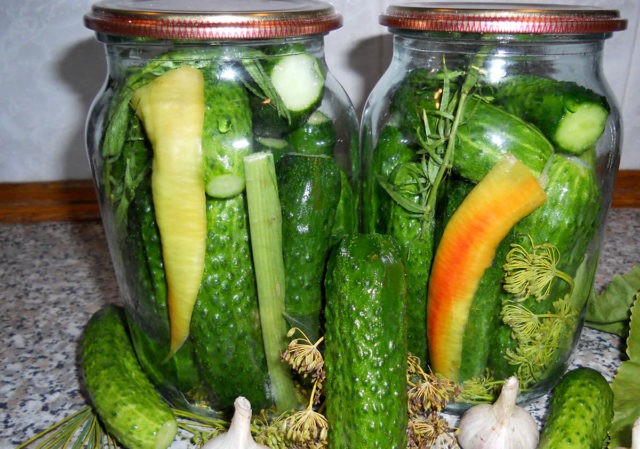 Canning cucumbers with citric acid for the winter in liter jars