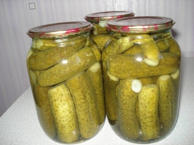 Canning cucumbers with citric acid for the winter in liter jars