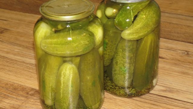 Canning cucumbers with citric acid for the winter in liter jars