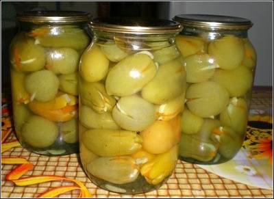 Canning green tomatoes for the winter without sterilization 