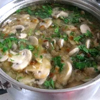 Champignon dishes cooked in a slow cooker