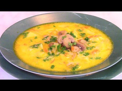 Cheese soup with champignons: recipes with processed cheese from fresh, canned, frozen mushrooms