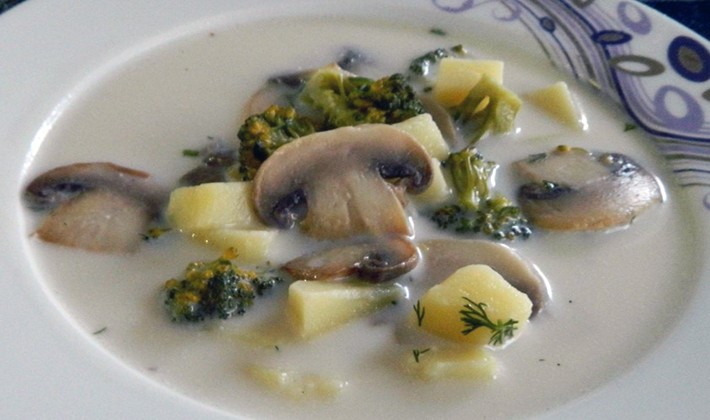 Cheese soups with champignons: first course recipes