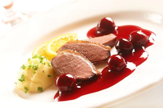 Cherry sauce for the winter: for meat, for dessert, for duck, for turkey