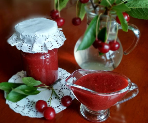 Cherry sauce for the winter: for meat, for dessert, for duck, for turkey