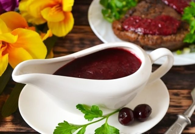 Cherry sauce for the winter: for meat, for dessert, for duck, for turkey