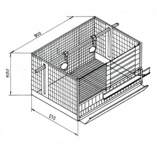 Chicken cage sizes: photo + drawings 