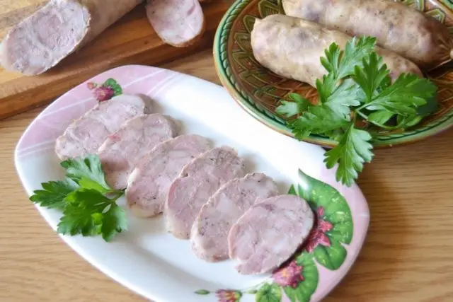 Chicken sausage with gelatin: boiled, doctors