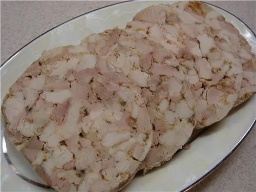 Chicken sausage with gelatin: boiled, doctors