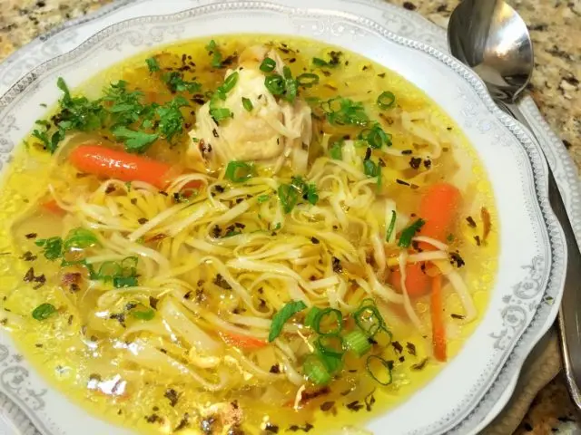 Chicken soup with champignons and vermicelli: step by step recipes with photos