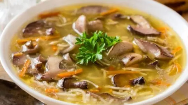 Chicken soup with champignons and vermicelli: step by step recipes with photos