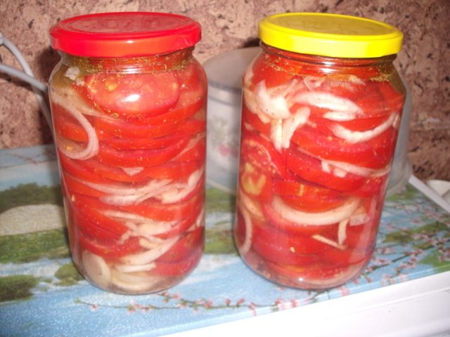 Chopped tomatoes with butter for the winter