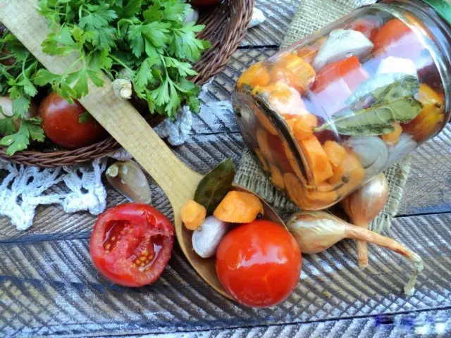 Chopped tomatoes with butter for the winter