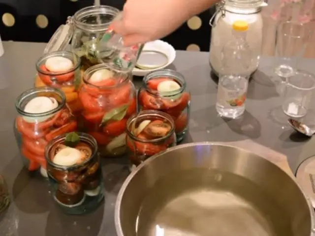 Chopped tomatoes with butter for the winter