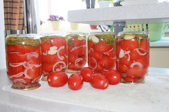 Chopped tomatoes with butter for the winter