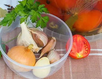 Chopped tomatoes with butter for the winter