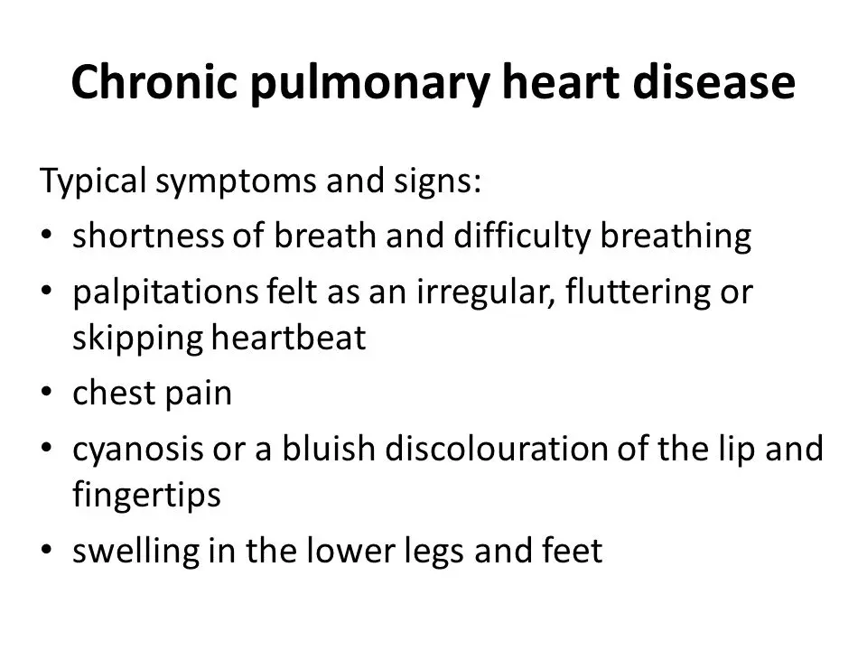 Chronic pulmonary heart &#8211; causes, symptoms, treatment