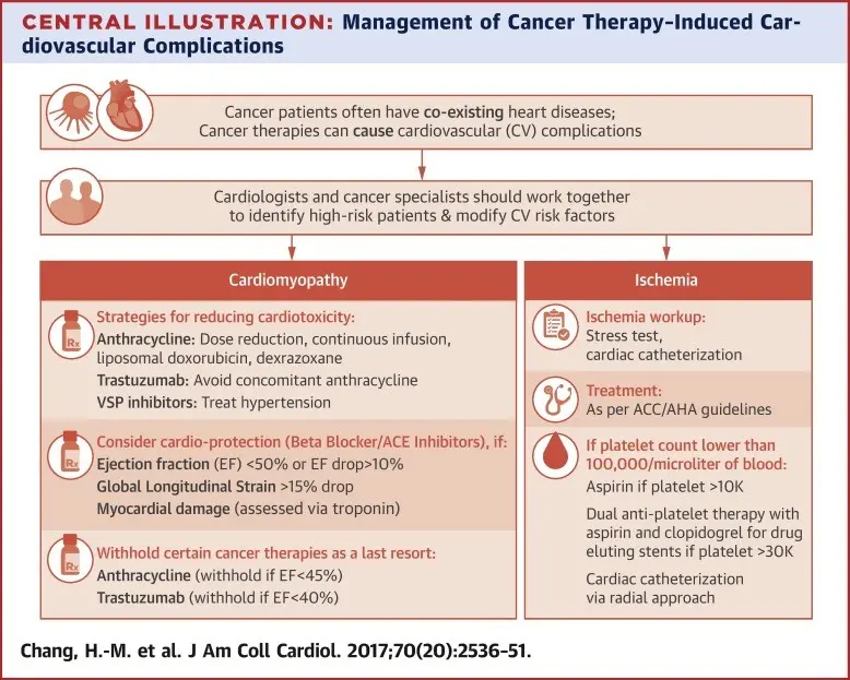 Comprehensive treatment of cancer patients with cardiac complications