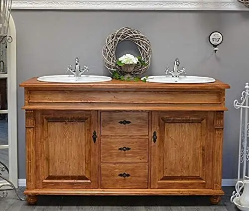 Country washbasin with cabinet and heating