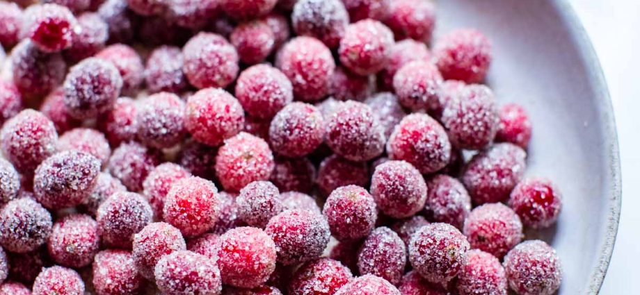 Cranberries mashed with sugar for the winter