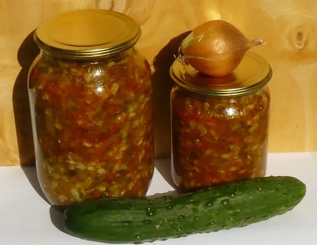 Cucumber hodgepodge for the winter: blanks in jars