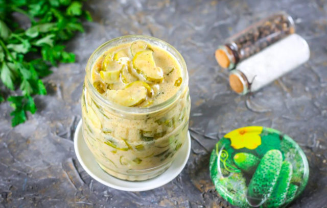 Cucumber salad with mustard: recipes for the winter