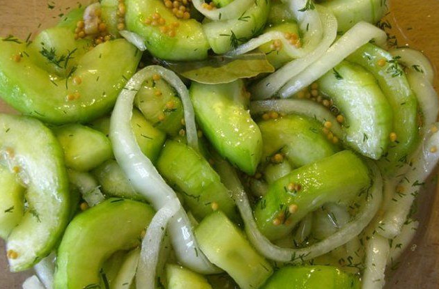 Cucumber salad with mustard: recipes for the winter