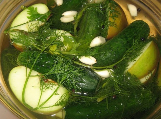 Cucumbers pickled with apples for the winter: cooking recipes with photos