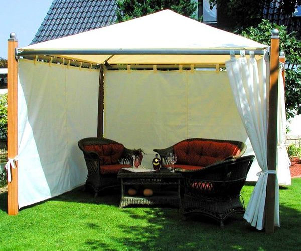 Curtains for the gazebo: summer sunscreen, from wind and rain, curtains made of fabric, PVC, acrylic, vinyl, tarpaulin