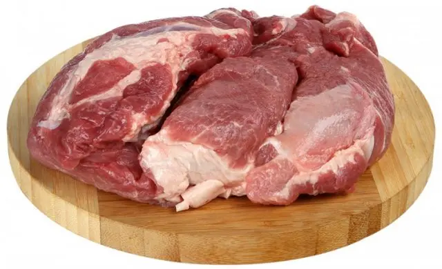 Cutting a pork carcass with a description of the parts