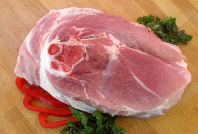 Cutting a pork carcass with a description of the parts