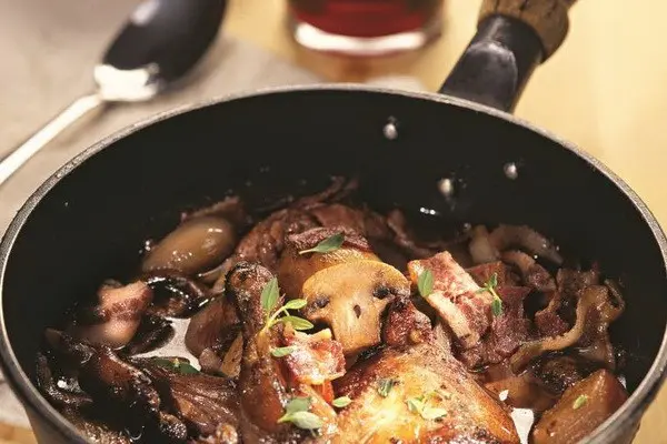 Delicious mushroom dishes with meat or chicken