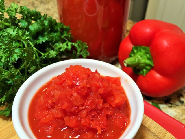 Delicious tomatoes and peppers for the winter