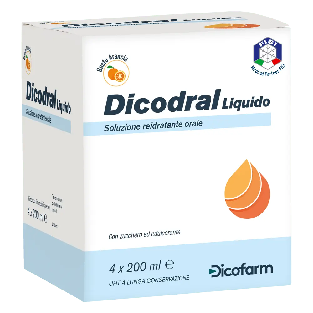 Dicodral Liquido to restore the water and electrolyte balance. Dosage, warnings before use