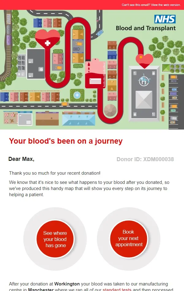 Disappearing blood donation points