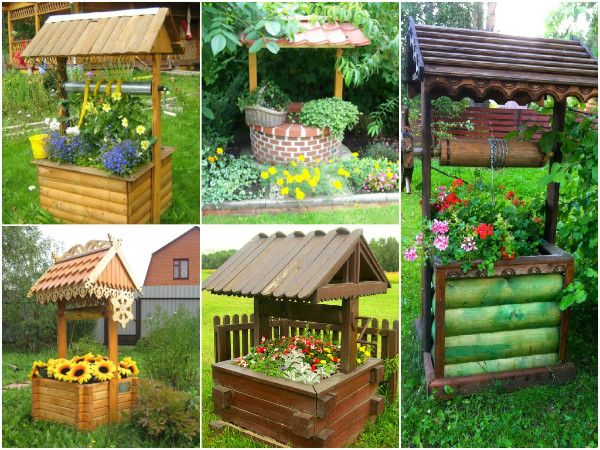 DIY decorative well (from logs, timber, bricks), instructions + photos of design solutions in 2022