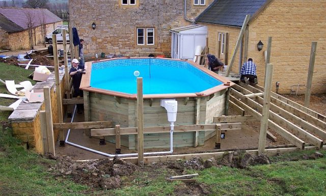 DIY wooden pool: step by step instructions + photo