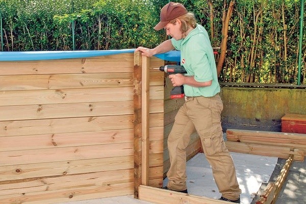 DIY wooden pool: step by step instructions + photo