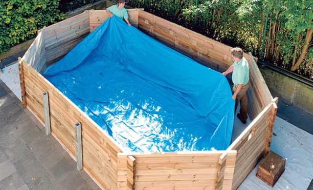 DIY wooden pool: step by step instructions + photo