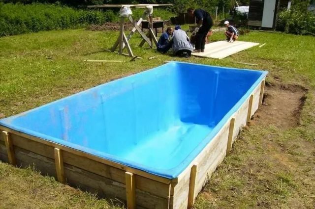 DIY wooden pool: step by step instructions + photo