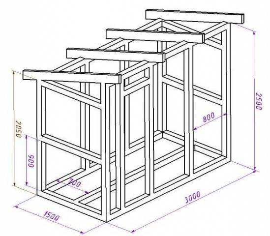 Do-it-yourself barn on the garden plot + photo