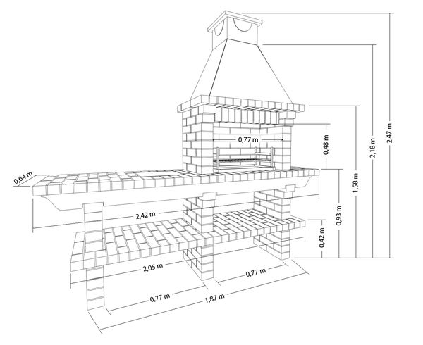 Do-it-yourself brazier made of stone: drawings, ordinal laying of a brazier + photos of the best options for stone barbecue ovens